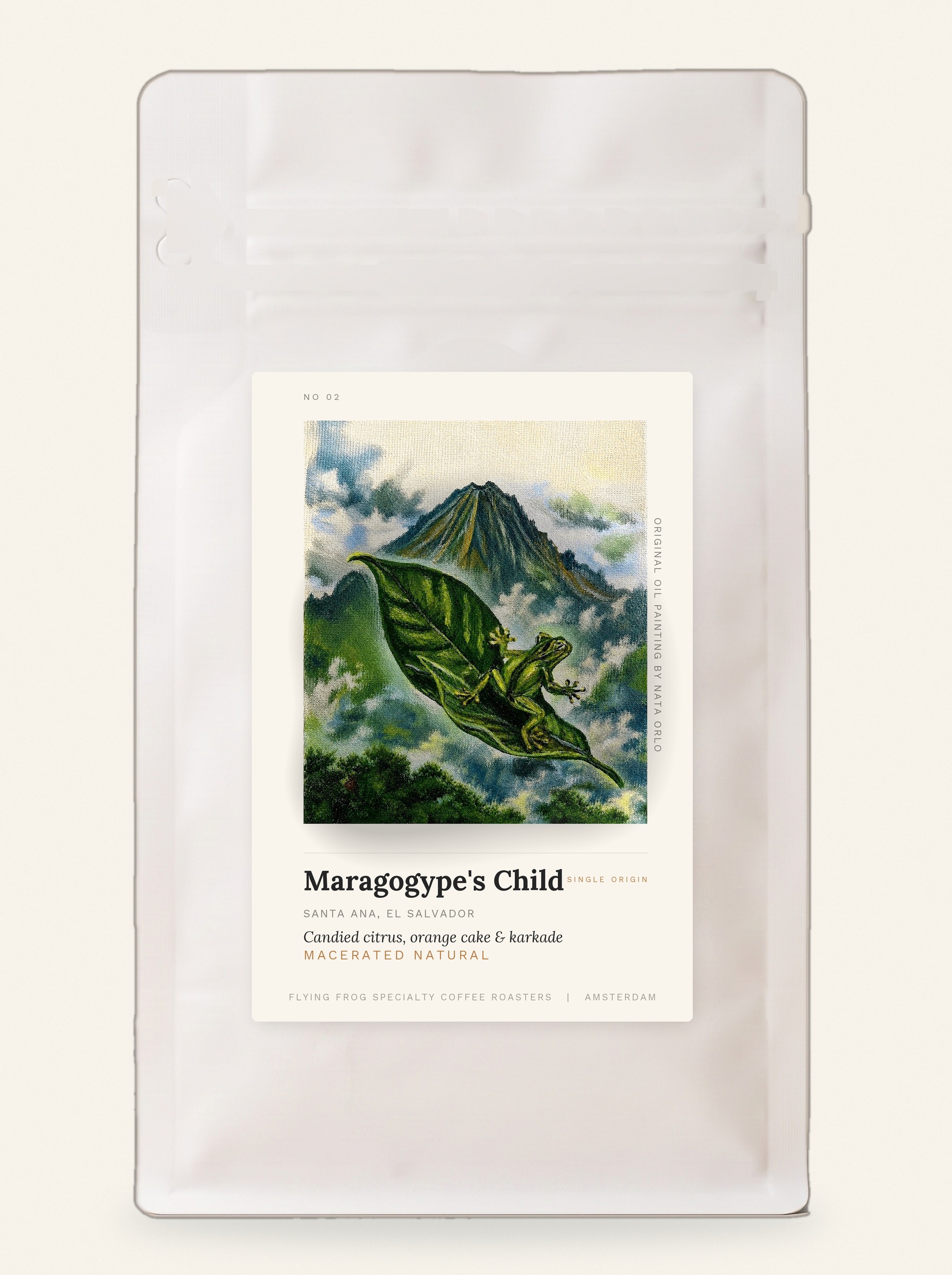 Maragogype's Child coffee bag with its original painting label