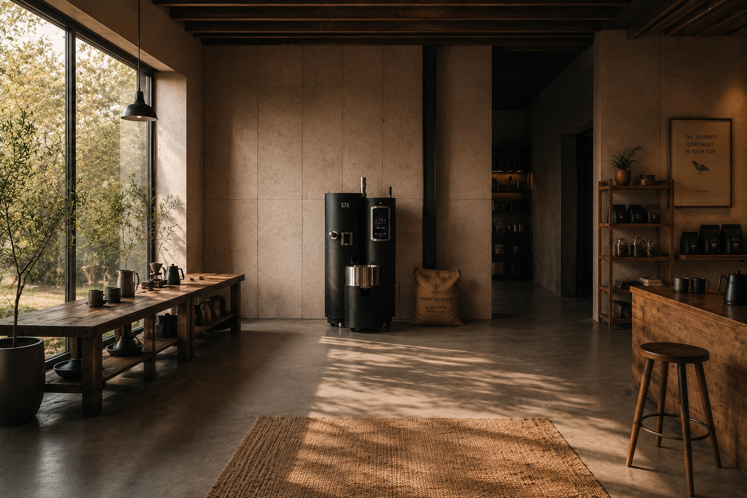 The Flying Frog roastery interior in Amsterdam