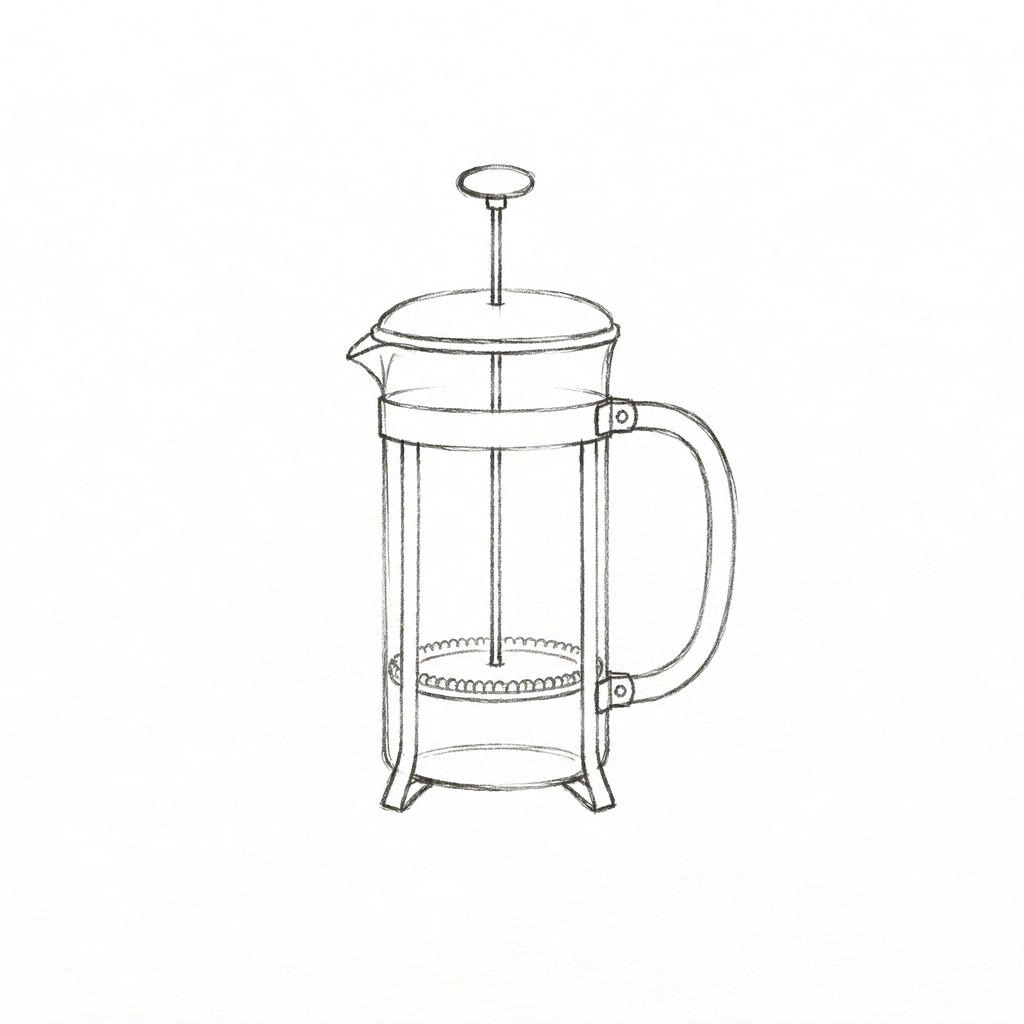 Sketch of a french press