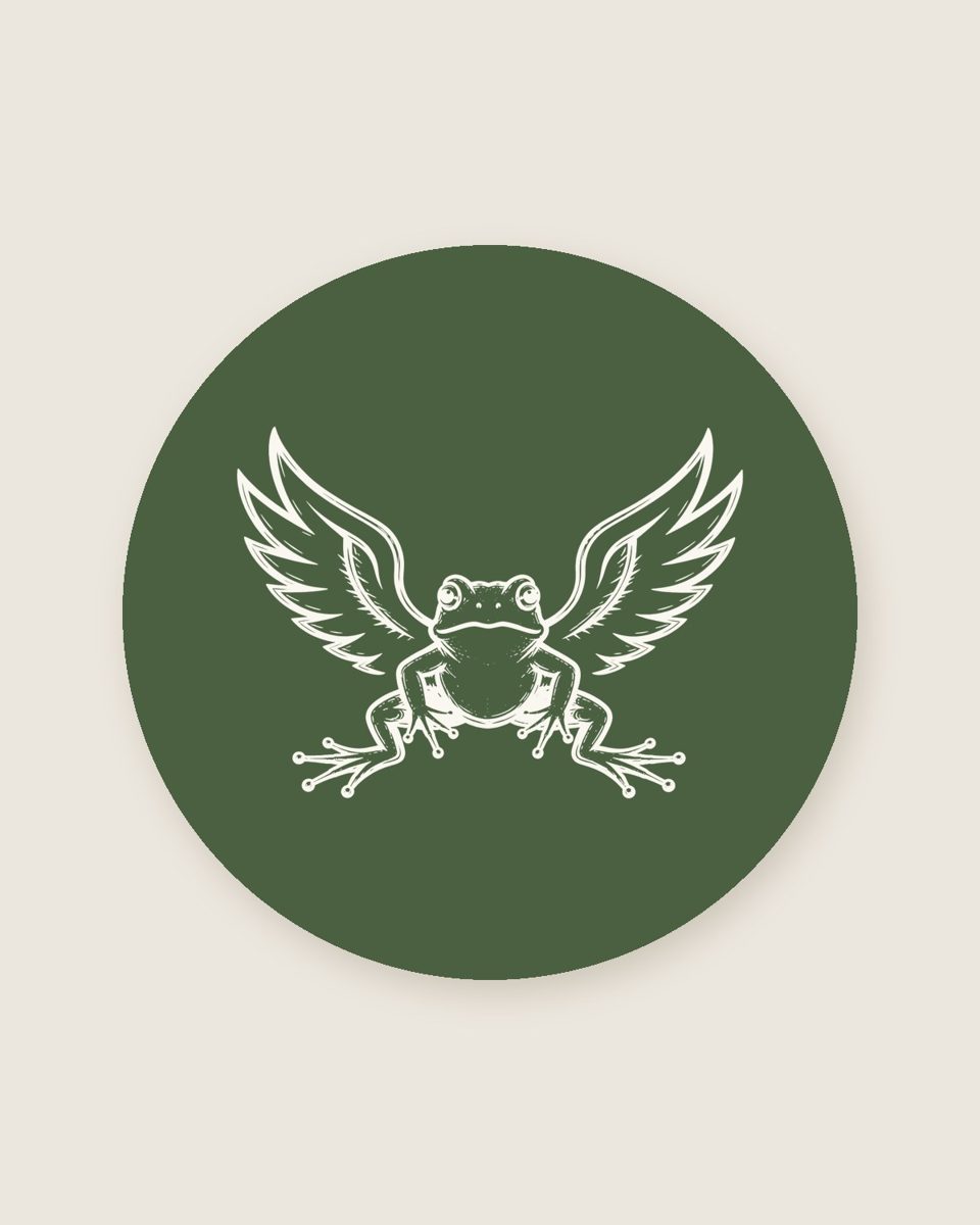 Green Flying Frog sticker