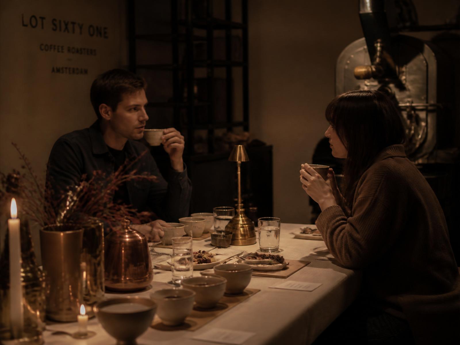 A private training session at the roastery counter